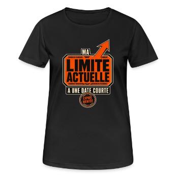 Ma limite actuelle expire bientôt - T-shirt respirant Femme - noir - Devant - AI Model Female 172 light (172cm)