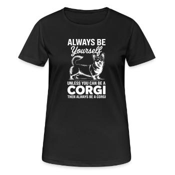 Welsh Corgi Cardigan Sayings Funny Corgi Gift - Women's Breathable T-Shirt - black - Front - AI Model Female 172 light (172cm)