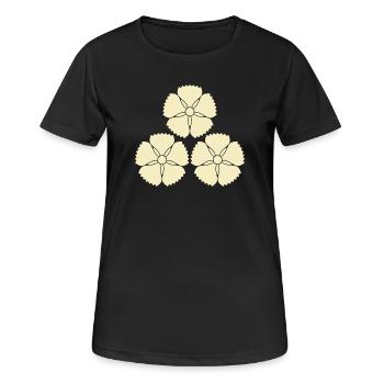 Oriental Vintage Akizuki Clan Japanese Kamon Crest - Women's Breathable T-Shirt - black - Front - AI Model Female 172 light (172cm)