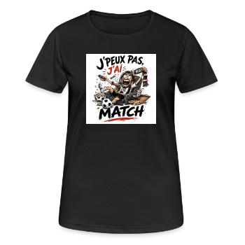 J'peux pas j'ai match - T-shirt respirant Femme - noir - Devant - AI Model Female 172 light (172cm)