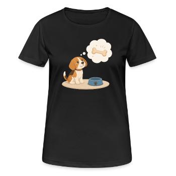 Beagle dreams of a bone - Women's Breathable T-Shirt - black - Front - AI Model Female 172 light (172cm)