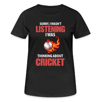 Funny Cricket Lover Gift for Player Coach Dad - Women's Breathable T-Shirt - black - Front - AI Model Female 172 light (172cm)