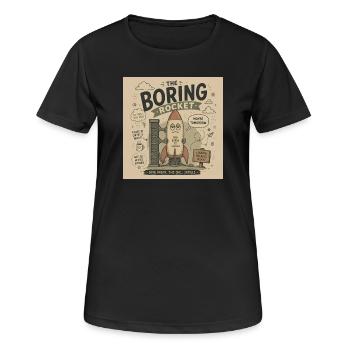 The Boring Rocket - Women's Breathable T-Shirt - black - Front - AI Model Female 172 light (172cm)