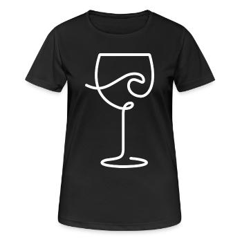 Wine glass for wine lovers and time-out - Women's Breathable T-Shirt - black - Front - AI Model Female 172 light (172cm)