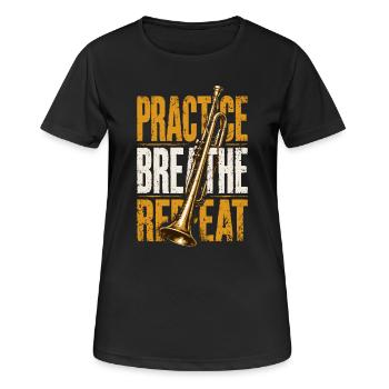 Repeat-Music Trumpet Trumpeter Musician - Women's Breathable T-Shirt - black - Front - AI Model Female 172 light (172cm)
