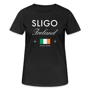 Coordonnées de Sligo Irlande Souvenir de voyage - T-shirt respirant Femme - noir - Devant - AI Model Female 172 light (172cm)