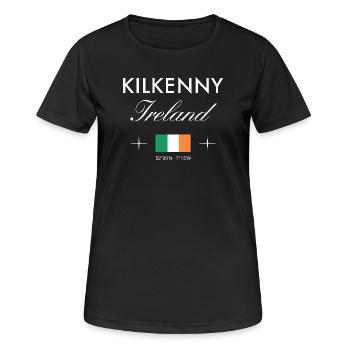 Coordonnées de Kilkenny, Irlande Souvenir de voyage - T-shirt respirant Femme - noir - Devant - AI Model Female 172 light (172cm)
