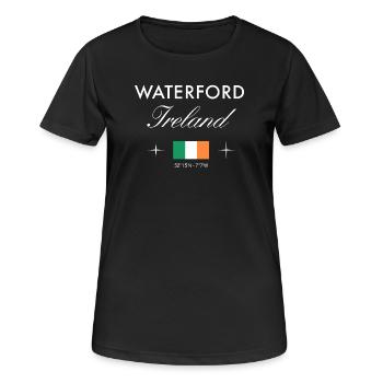 Waterford Coordonnées Irlande Souvenir de voyage - T-shirt respirant Femme - noir - Devant - AI Model Female 172 light (172cm)