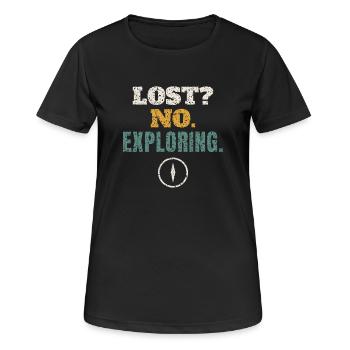 Lost No Exploring Hiking - Women's Breathable T-Shirt - black - Front - AI Model Female 172 light (172cm)