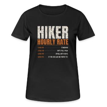 Tarif horaire de randonneur drôle - T-shirt respirant Femme - noir - Devant - AI Model Female 172 light (172cm)