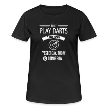 Funny Darts Quote - Women's Breathable T-Shirt - black - Front - AI Model Female 172 light (172cm)