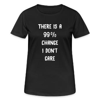 99 percent doesn't care saying - Women's Breathable T-Shirt - black - Front - AI Model Female 172 light (172cm)