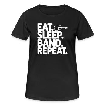 Eat. Sleep. Band. Repeat. - Women's Breathable T-Shirt - black - Front - AI Model Female 172 light (172cm)