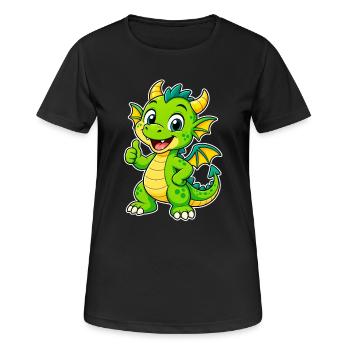 Green Dragon Friend - Women's Breathable T-Shirt - black - Front - AI Model Female 172 light (172cm)