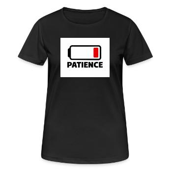 Icône de batterie PATIENCE avec police - T-shirt respirant Femme - noir - Devant - AI Model Female 172 light (172cm)