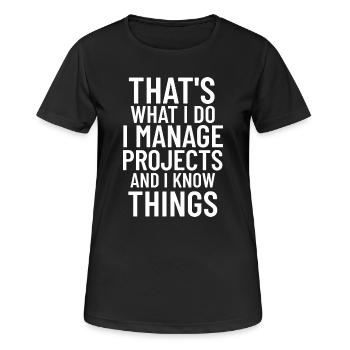 Funny Project Manager Supervisor Coordinator - Women's Breathable T-Shirt - black - Front - AI Model Female 172 light (172cm)