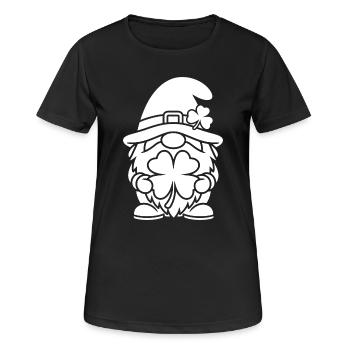 Lucky Dwarf with Shamrock - Women's Breathable T-Shirt - black - Front - AI Model Female 172 light (172cm)