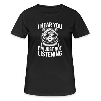 Scottish Folding Cat Scottish Fold Gift - Women's Breathable T-Shirt - black - Front - AI Model Female 172 light (172cm)
