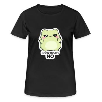 Mood Today: No – Green Kawaii Creature - Women's Breathable T-Shirt - black - Front - AI Model Female 172 light (172cm)