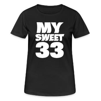 33 - Women's Breathable T-Shirt - black - Front - AI Model Female 172 light (172cm)