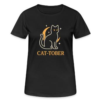 Crescent Cat Moon - Women's Breathable T-Shirt - black - Front - AI Model Female 172 light (172cm)