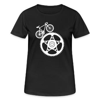 Gear and Bicycle Art - Women's Breathable T-Shirt - black - Front - AI Model Female 172 light (172cm)