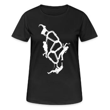 Escalade à la corde - T-shirt respirant Femme - noir - Devant - AI Model Female 172 light (172cm)