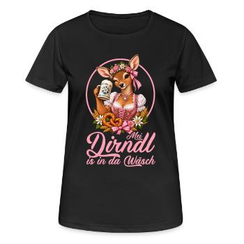 Reh im Dirndl Bierfest - Frauen T-Shirt atmungsaktiv - Schwarz - Vorne - AI Model Female 172 light (172cm)