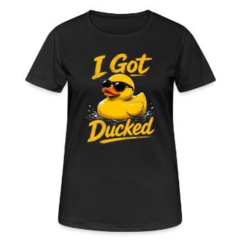 Je me suis fait éviter - lunettes de soleil canard - T-shirt respirant Femme - noir - Devant - AI Model Female 172 light (172cm)