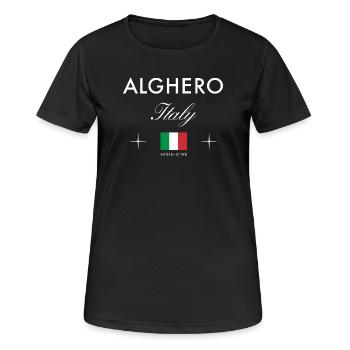 Coordonnées d’Alghero Sardaigne Souvenir de voyage - T-shirt respirant Femme - noir - Devant - AI Model Female 172 light (172cm)