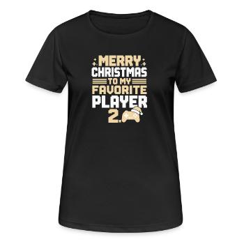 Joyeux Noël à mon joueur préféré 2 gamer - T-shirt respirant Femme - noir - Devant - AI Model Female 172 light (172cm)