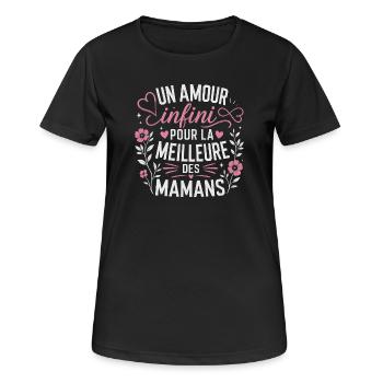 Un Amour Infini Meilleure Des Mamans  - T-shirt respirant Femme - noir - Devant - AI Model Female 172 light (172cm)
