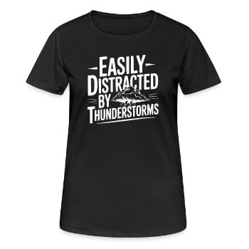Easily Distracted By Thunderstorms - Women's Breathable T-Shirt - black - Front - AI Model Female 172 light (172cm)