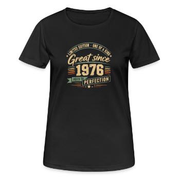 1976 Vintage Vintage Anniversaire Rétro - T-shirt respirant Femme - noir - Devant - AI Model Female 172 light (172cm)