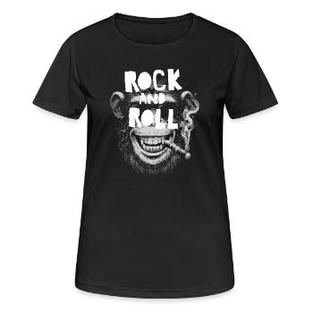 Monkey Rock and Roll Tee - T-shirt respirant Femme - noir - Devant - AI Model Female 172 light (172cm)