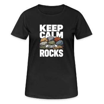 Géologie de conception du collecteur de pierres et recherche de pierres - T-shirt respirant Femme - noir - Devant - AI Model Female 172 light (172cm)