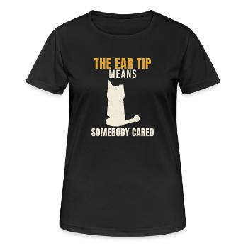 Un bout d’oreille avec des oreilles de chat signifie - T-shirt respirant Femme - noir - Devant - AI Model Female 172 light (172cm)