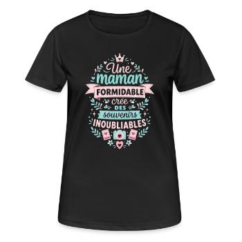 Maman Formidable: Souvenirs Inoubliables - T-shirt respirant Femme - noir - Devant - AI Model Female 172 light (172cm)