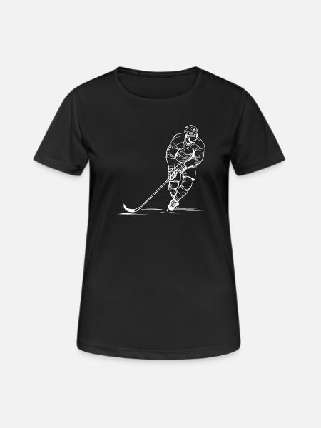 Eishockeyspieler Skizze - Frauen T-Shirt atmungsaktiv - Schwarz