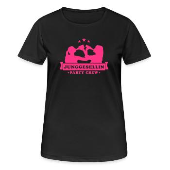 Junggesellin Party Crew - Frauen T-Shirt atmungsaktiv - Schwarz - Vorne - AI Model Female 172 light (172cm)