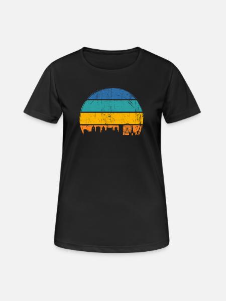 Urban Sunset Skyline - Women's Breathable T-Shirt - black