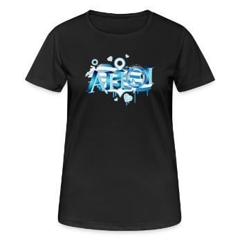 salutation d’un marin maritime avec lettrage Ahoi Graffiti - T-shirt respirant Femme - noir - Devant - AI Model Female 172 light (172cm)