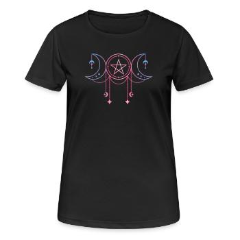 Dreifache Mondgöttin Transgender - Frauen T-Shirt atmungsaktiv - Schwarz - Vorne - AI Model Female 172 light (172cm)