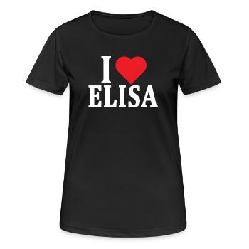 t-shirt J’adore Elisa t-shirt idée cadeau - T-shirt respirant Femme - noir - Devant - AI Model Female 172 light (172cm)