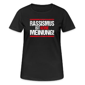 Gegen Rassismus gegen Nazis pro Ausländer - Frauen T-Shirt atmungsaktiv - Schwarz - Vorne - AI Model Female 172 light (172cm)