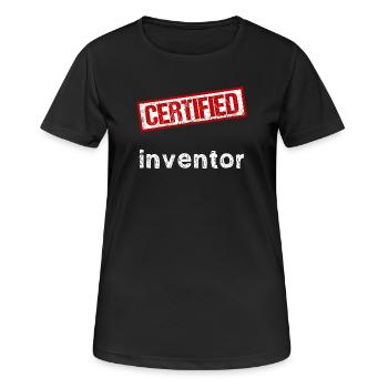 Erfinder - Frauen T-Shirt atmungsaktiv - Schwarz - Vorne - AI Model Female 172 light (172cm)