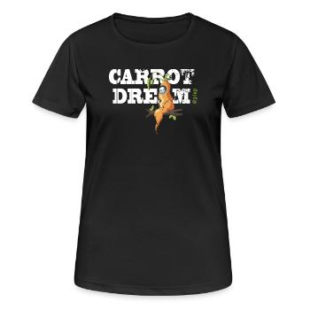 Wellensittich im Möhrenkostüm - Frauen T-Shirt atmungsaktiv - Schwarz - Vorne - AI Model Female 172 light (172cm)