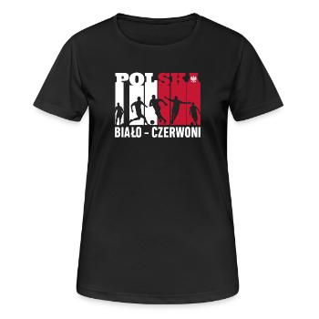 Polnischer Fußball - Frauen T-Shirt atmungsaktiv - Schwarz - Vorne - AI Model Female 172 light (172cm)