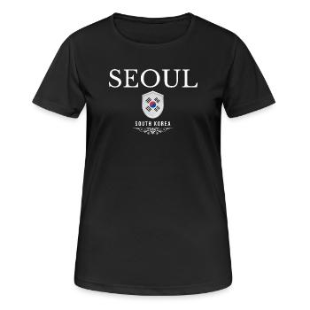 Séoul, Corée du Sud, j’adore Séoul - T-shirt respirant Femme - noir - Devant - AI Model Female 172 light (172cm)