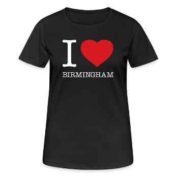I love Birmingham - Frauen T-Shirt atmungsaktiv - Schwarz - Vorne - AI Model Female 172 light (172cm)